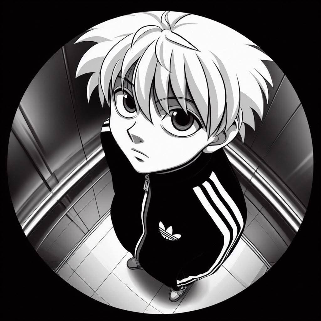 Foto de Perfil de Anime Boy com Cabelo Branco e Jaqueta