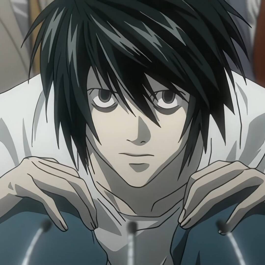 Foto de Perfil de Anime Boy com Cabelo Preto e Olhos Intensos