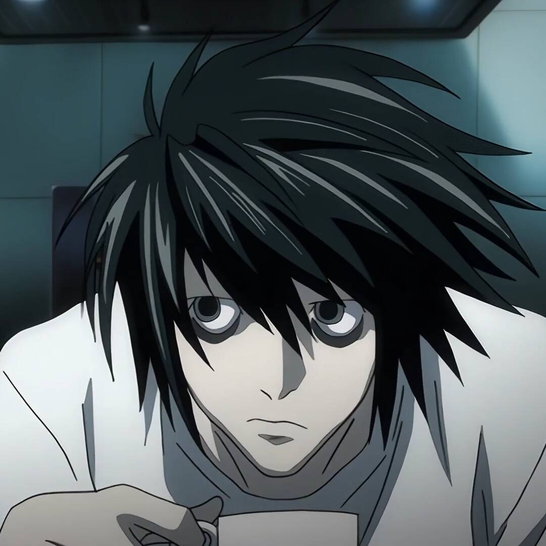 Foto de Perfil de Anime Boy com Cabelo Preto e Olhos Intensos