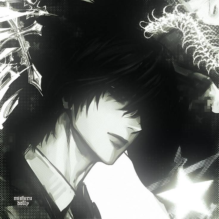 Foto de Perfil de Anime Boy com Cabelo Preto e Olhos Misteriosos