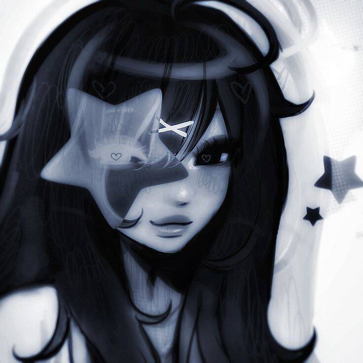Foto de perfil emo con estrella y pelo largo