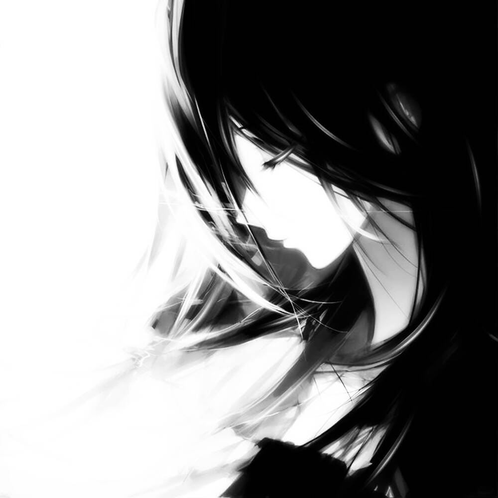 Foto de perfil emo silenciosa con pelo largo