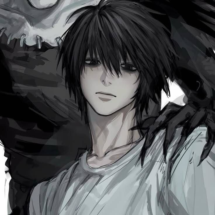 Foto de perfil emo de chico con cabello negro y mirada melancólica