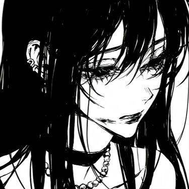 Foto de perfil emo de una chica triste con cabello negro