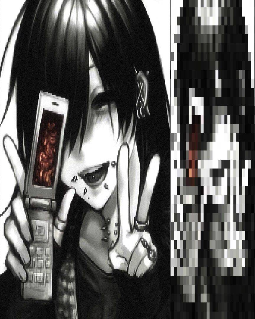 Emo Pfp Profile Picture with Cell Phone and Peace Sign