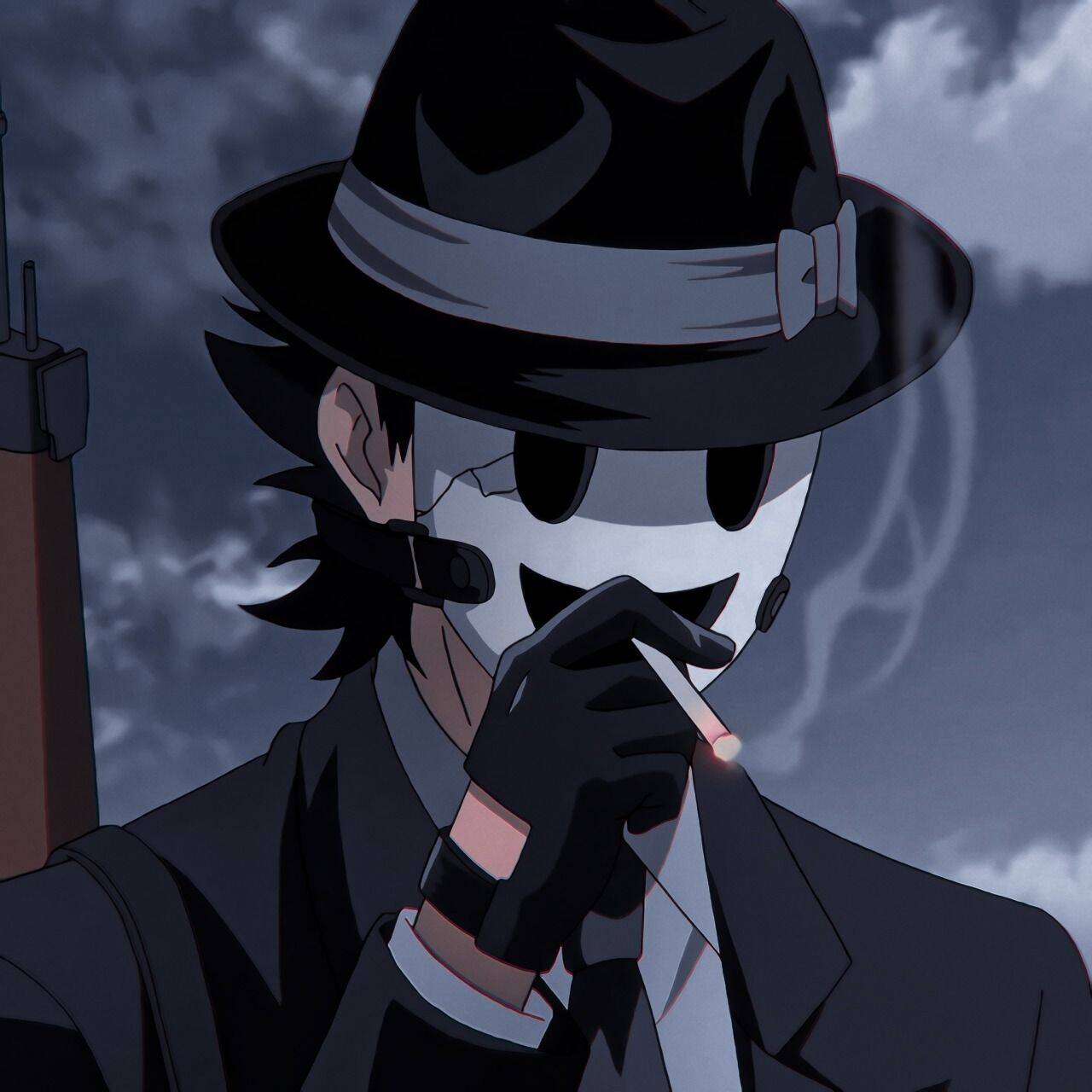 Foto de Perfil de Anime Boy com Máscara e Chapéu