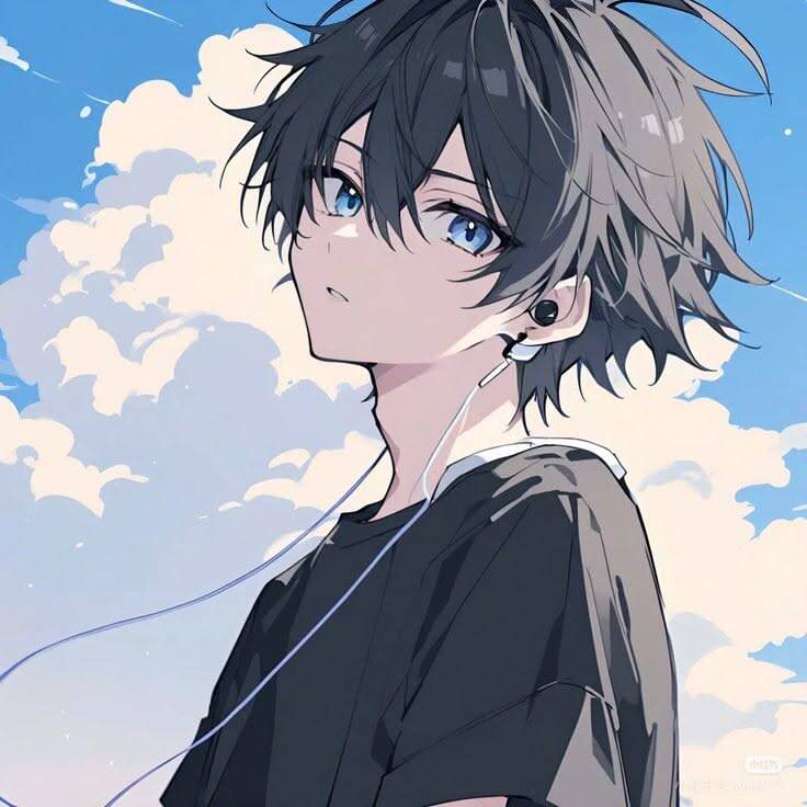 Foto de Perfil de Anime Boy com Fones de Ouvido