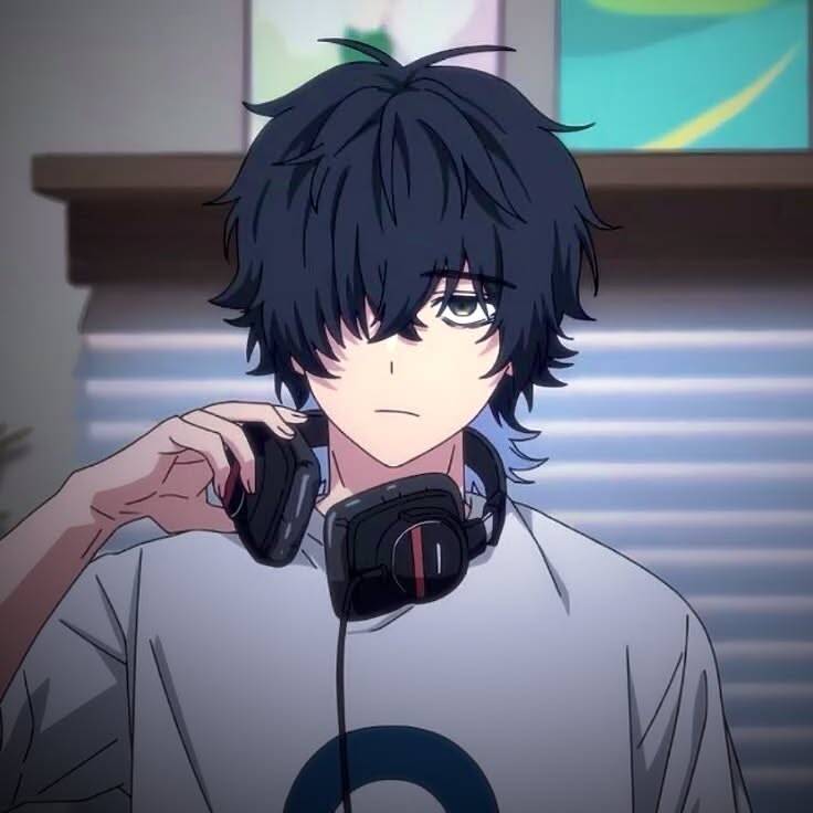 Foto de perfil de chico anime con auriculares
