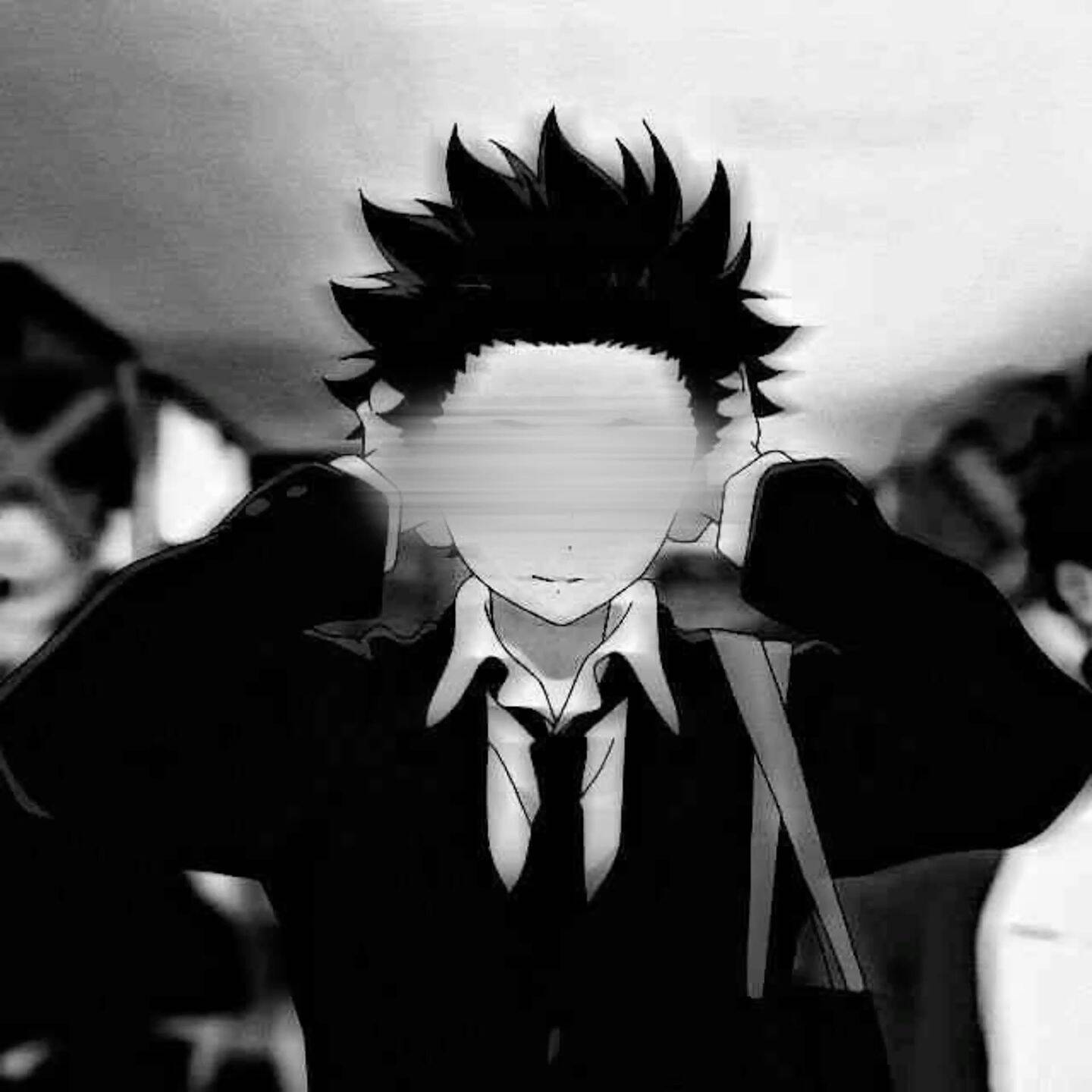 Foto de perfil de chico anime con traje negro