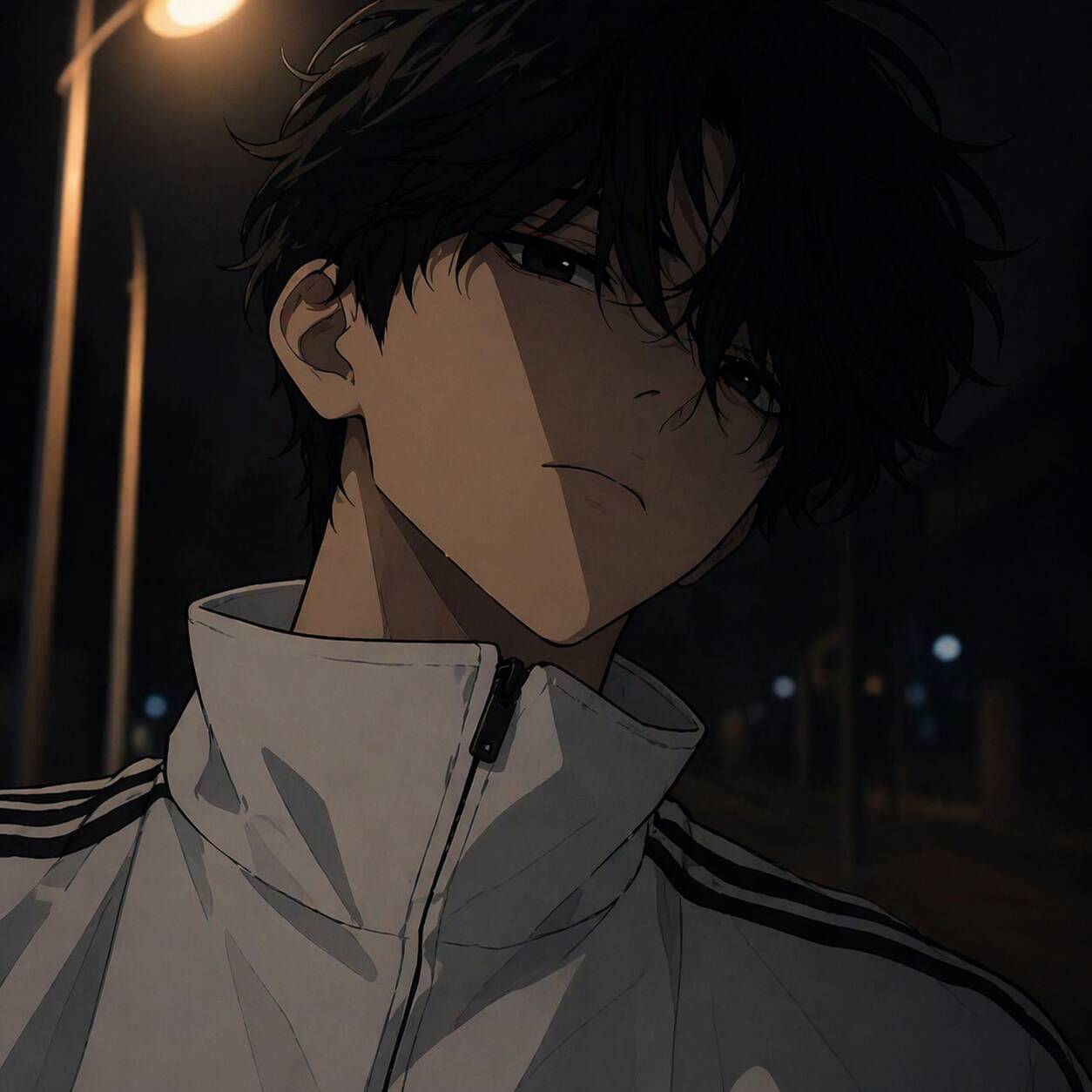Foto de perfil de chico anime con chaqueta deportiva