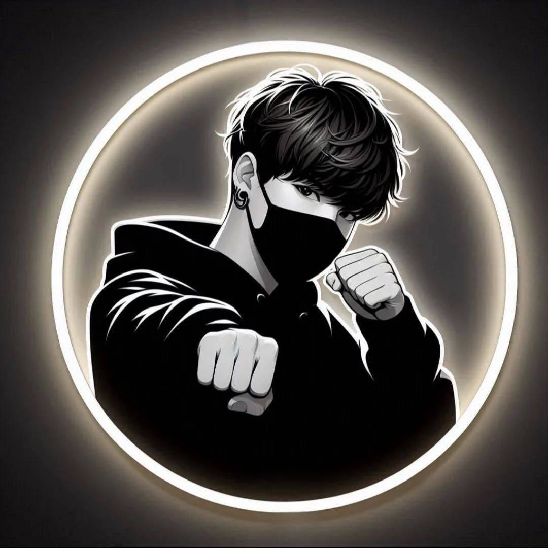 Foto de perfil de chico anime con máscara y capucha