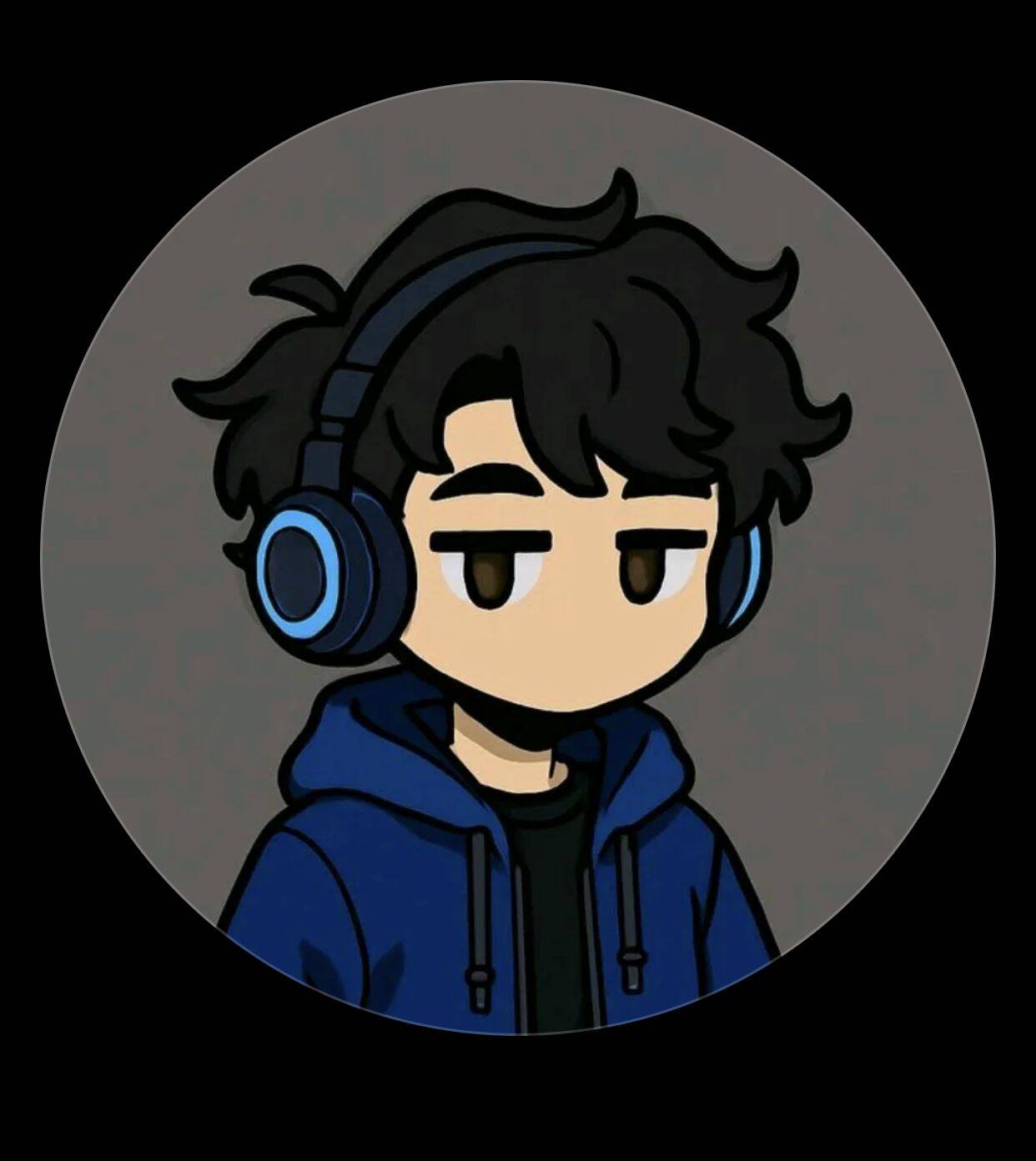 Foto de perfil de chico anime con auriculares