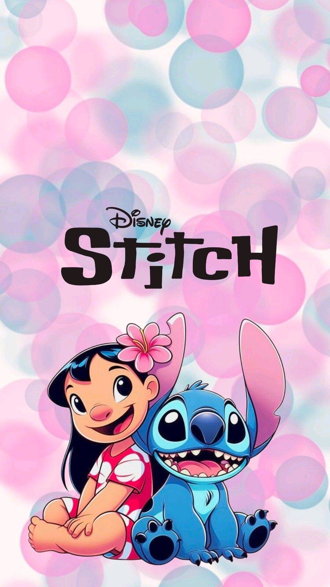 Fondo de Pantalla de Stitch y Lilo con Fondo de Colores para Celular/iPhone 4K