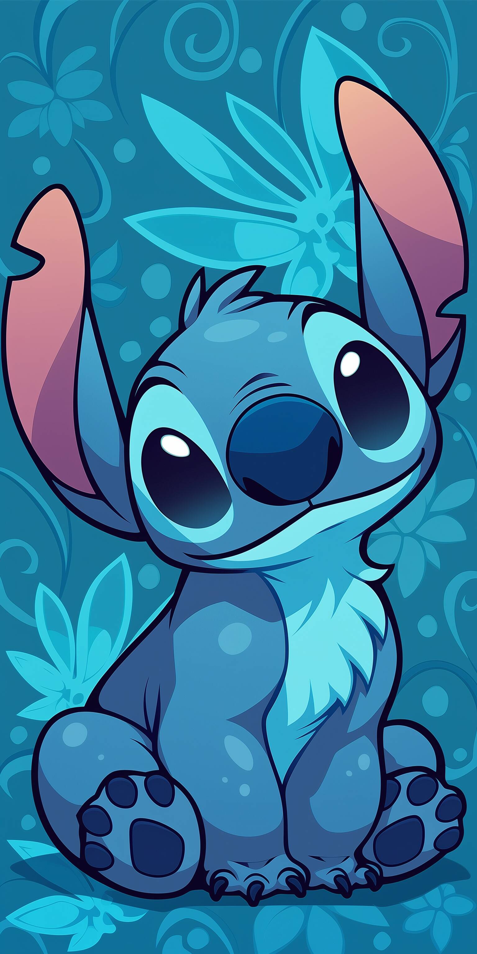 Lindo Fondo de Pantalla de Stitch con Fondo Azul para Móvil/iPhone 4K