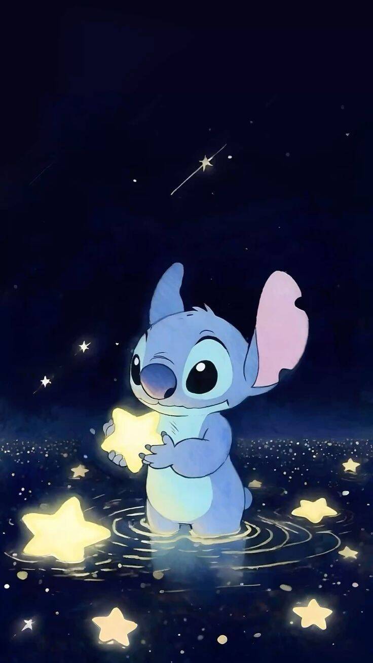 Fondo de Pantalla de Stitch Brillando con Estrellas para Móvil/iPhone 4K