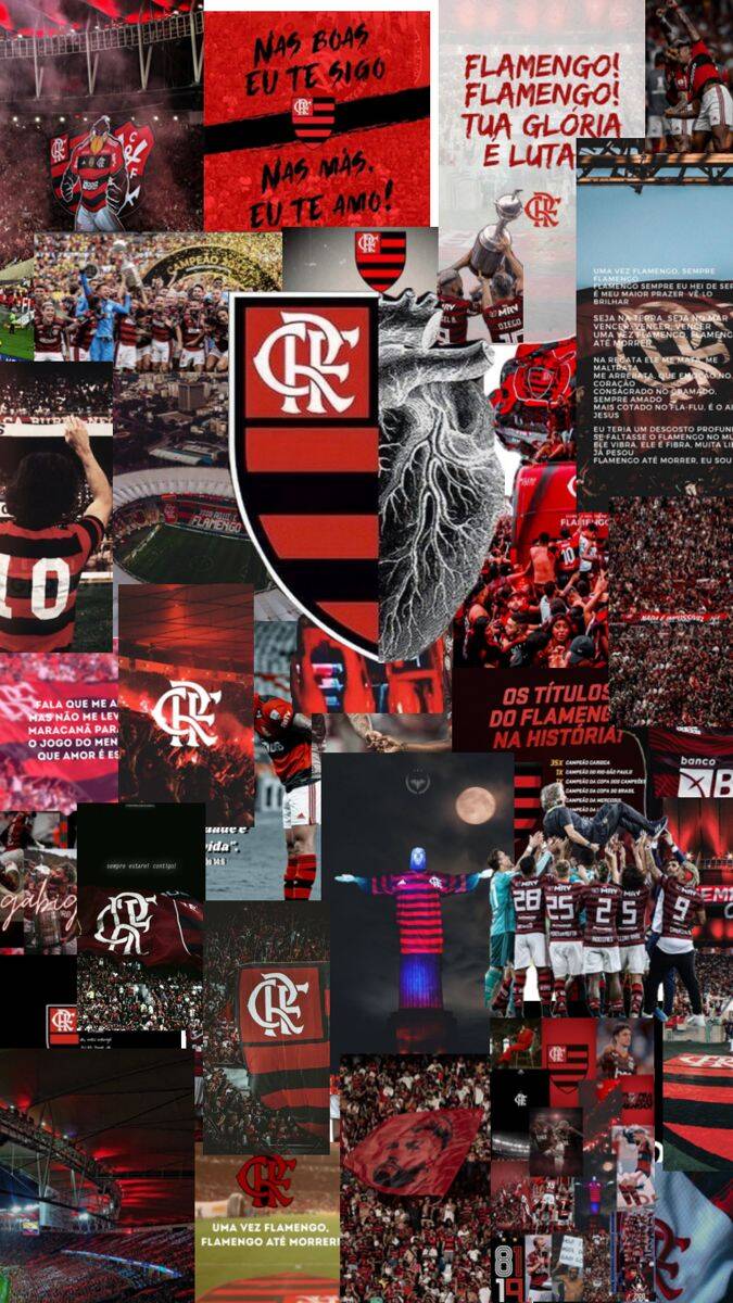 Fondo de Pantalla de Flamengo con Escudo y Aficionados para Celular/iPhone 4K