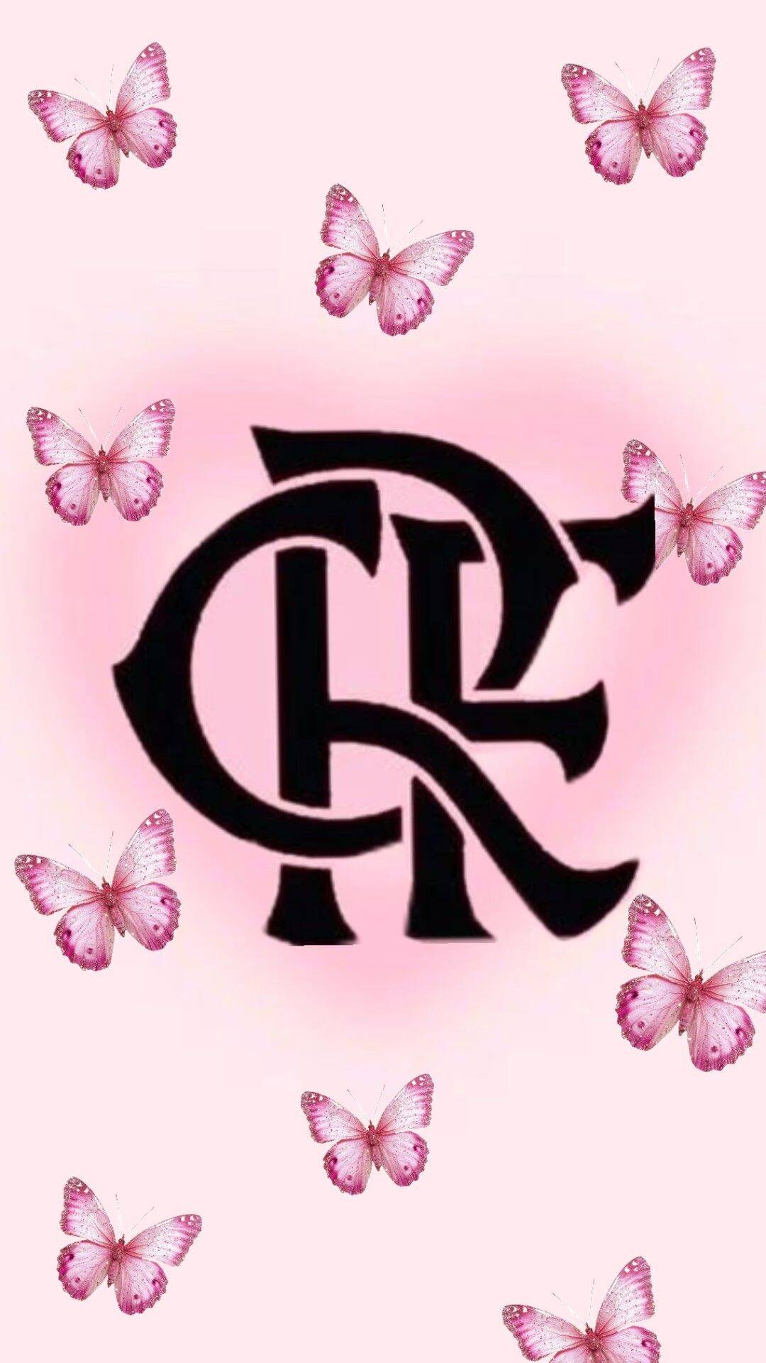 Fondo de Pantalla de Flamengo con Logo y Mariposas para Celular/iPhone 4K