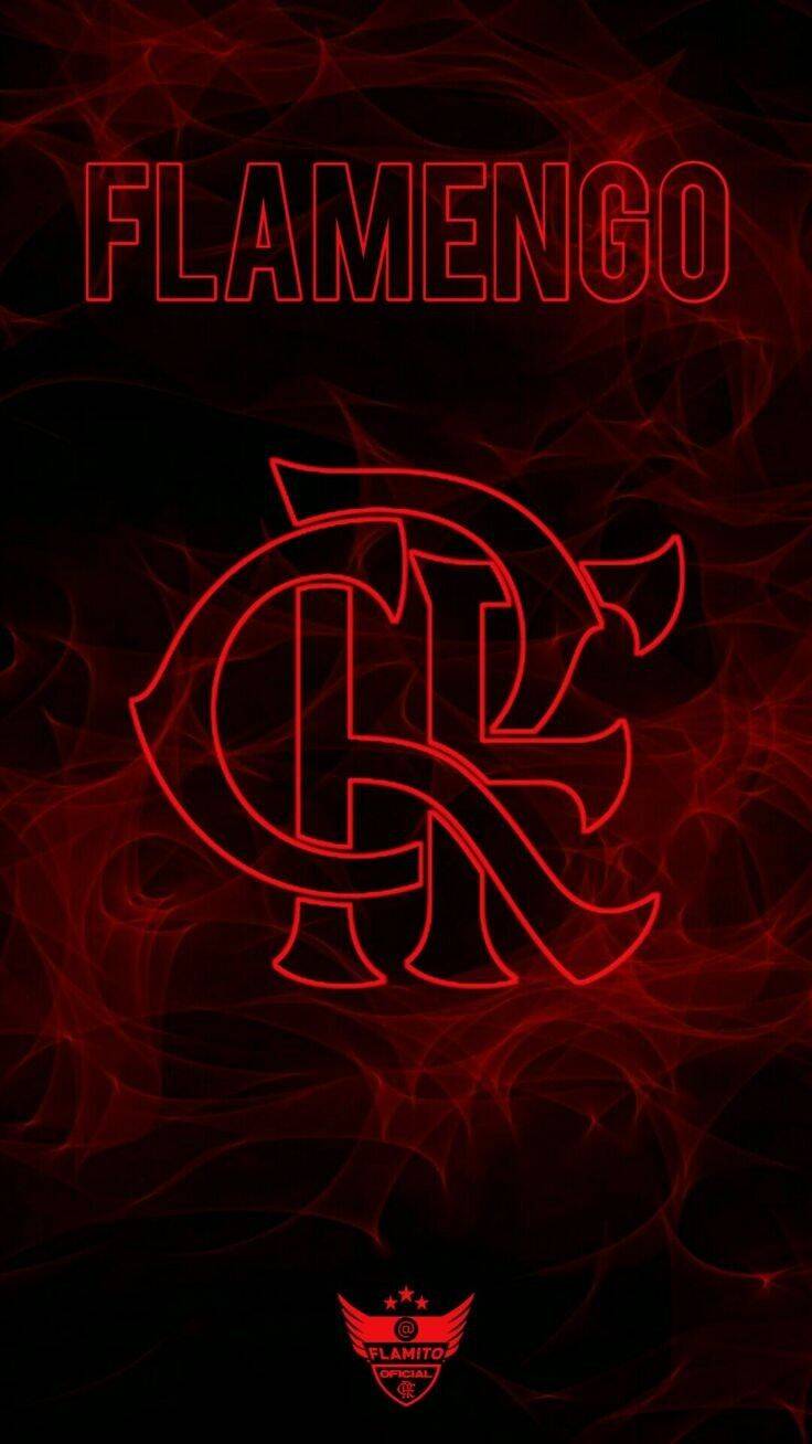 Papel de Parede do Flamengo com Escudo Vermelho e Preto para Celular/iPhone 4K
