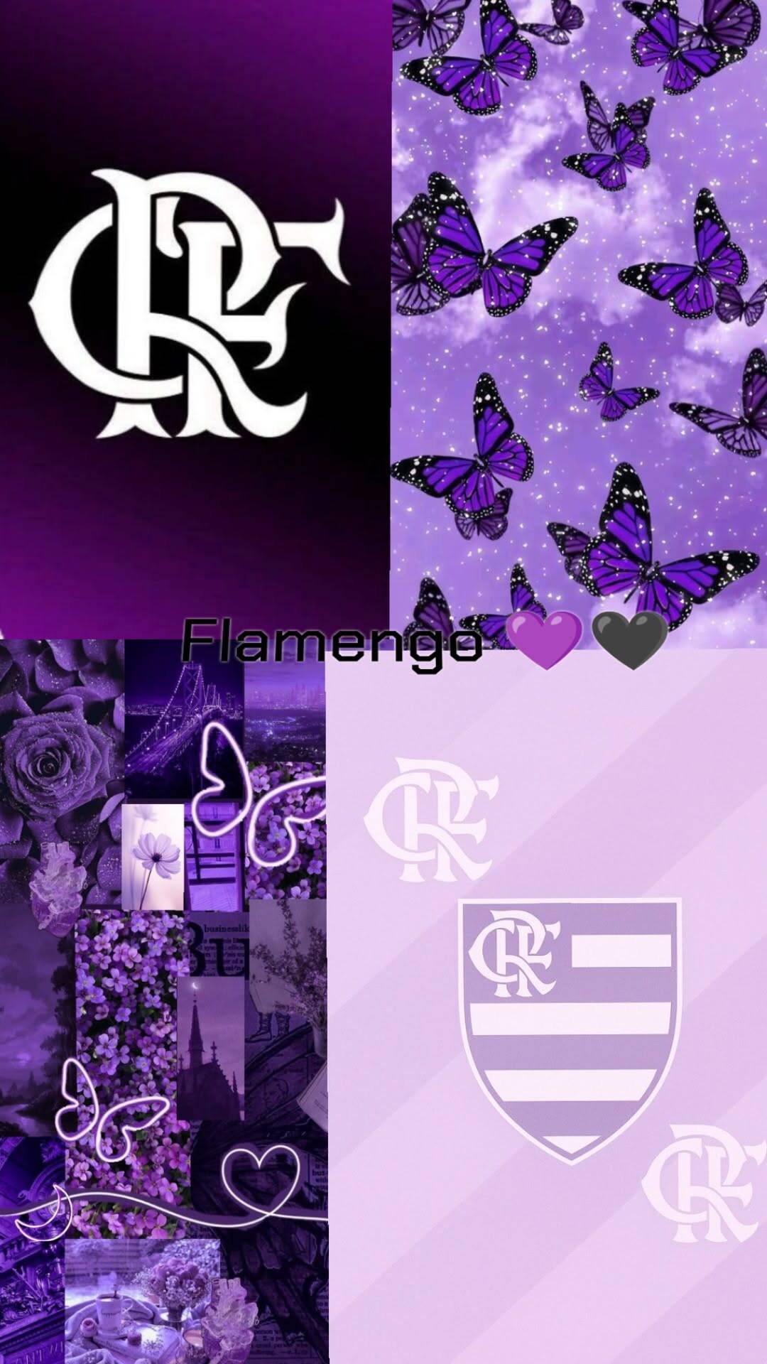 Papel de Parede do Flamengo com Fundo Roxo para Celular/iPhone 4K