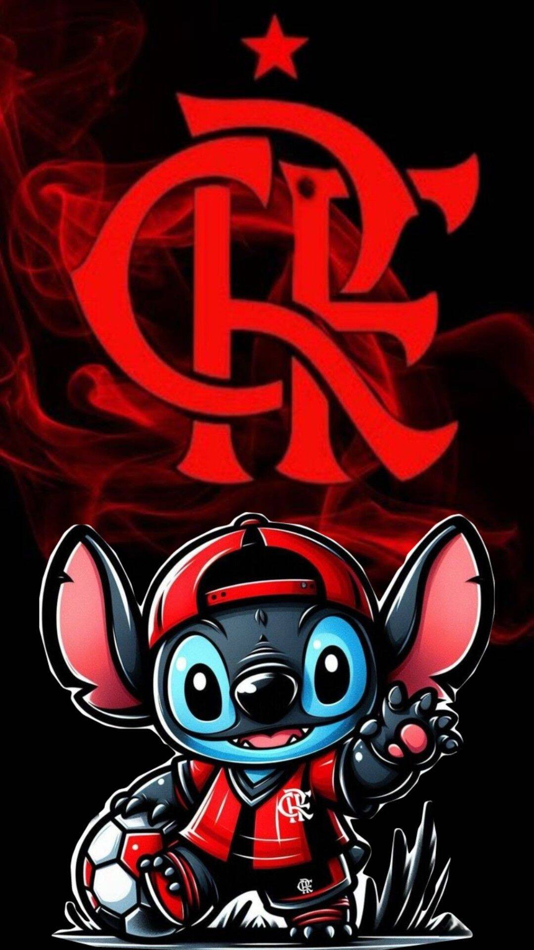 Papel de Parede do Flamengo com Personagem Estilizado para Celular/iPhone 4K