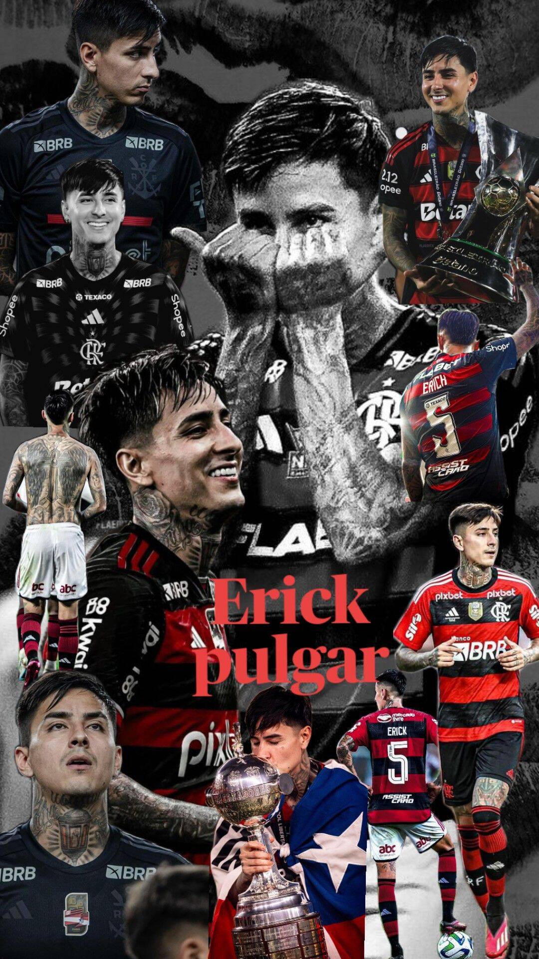 Papel de Parede do Flamengo com Erick Pulgar para Celular/iPhone 4K