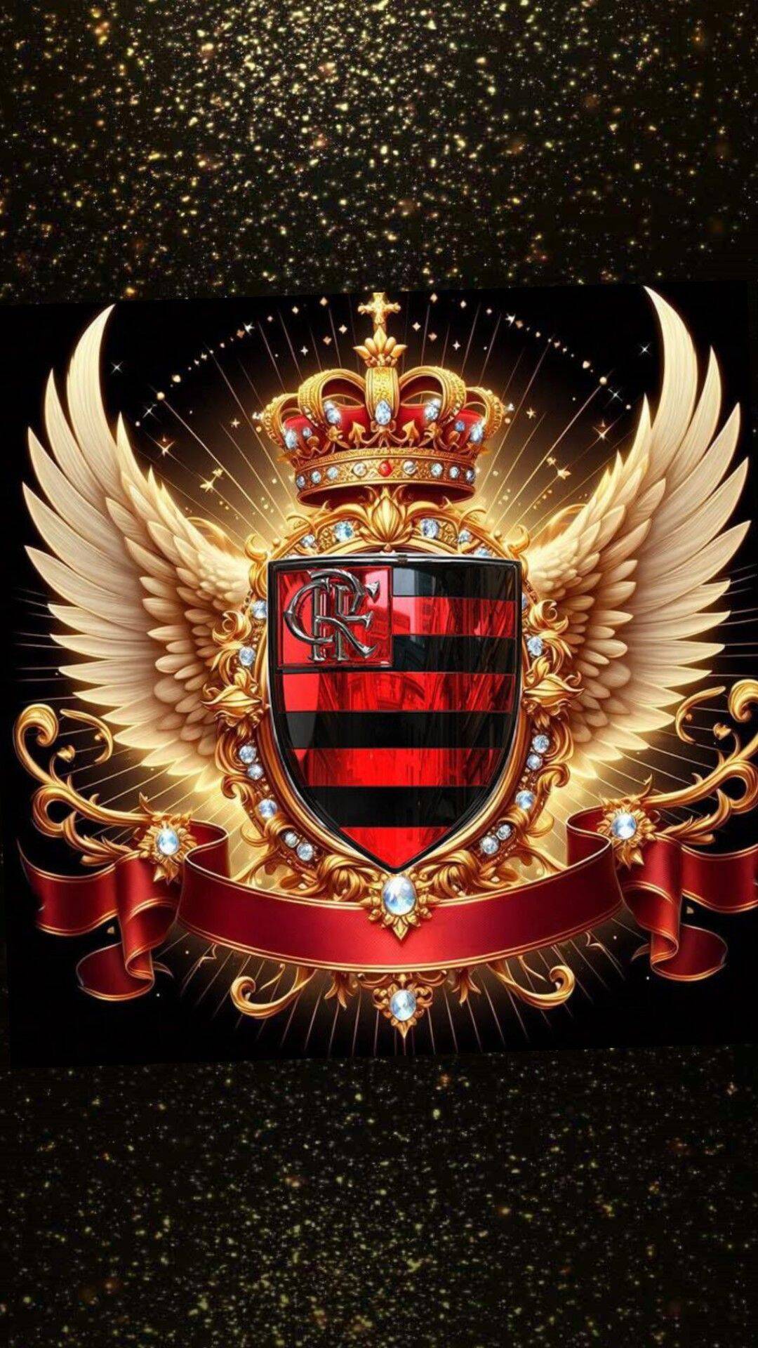 Fondo de Pantalla de Flamengo con Escudo y Corona para Celular/iPhone 4K