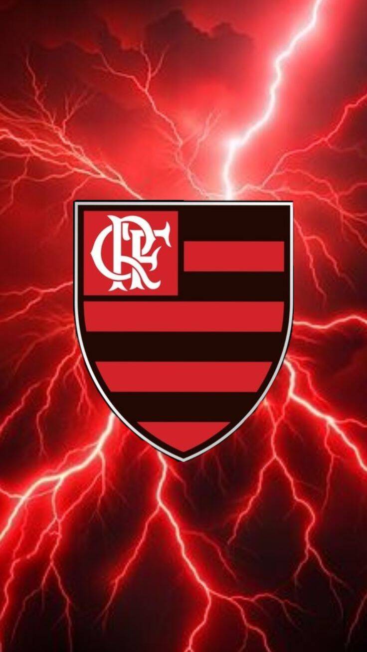 Fondo de Pantalla de Flamengo con Efectos de Escudo y Rayos para Celular/iPhone 4K