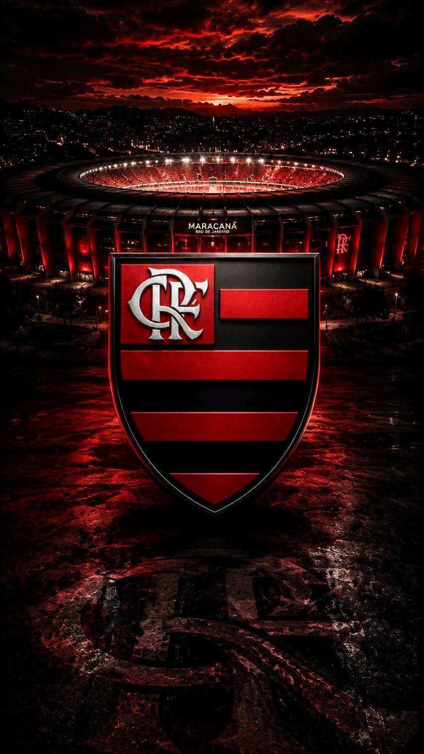 Fondo de Pantalla de Flamengo con Escudo y Maracaná para Celular/iPhone 4K
