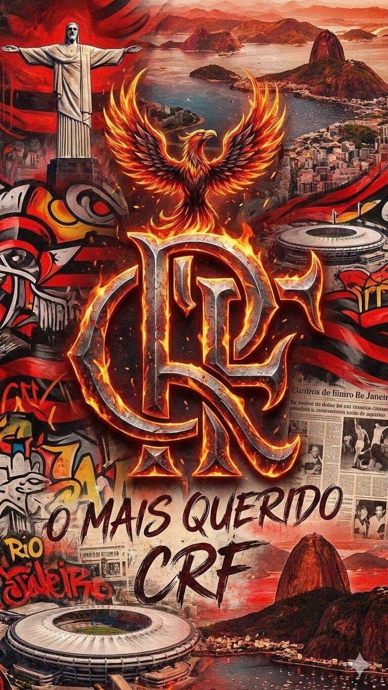 Fondo de Pantalla de Flamengo con Logo y Paisajes de Río para Celular/iPhone 4K