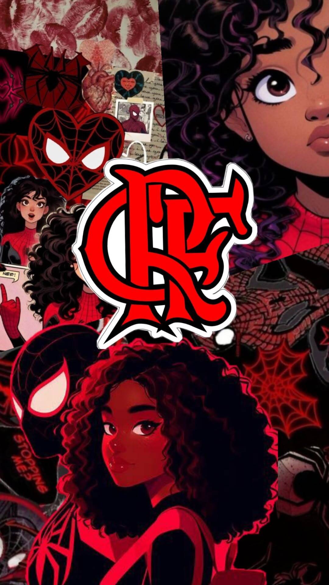Fondo de Pantalla de Flamengo con Personajes de Comic para Celular/iPhone 4K