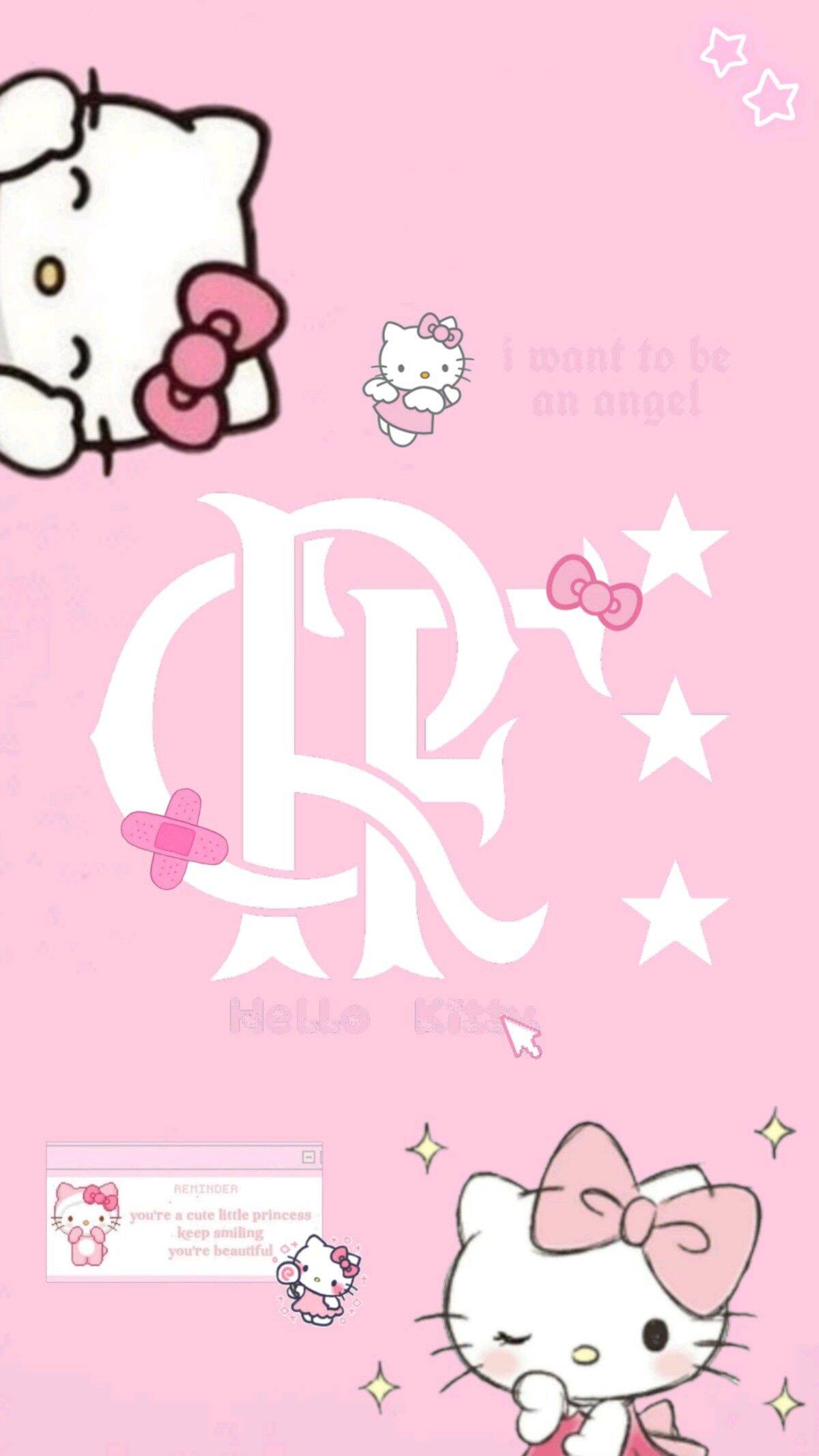 Fondo de Pantalla de Flamengo con Hello Kitty para Celular/iPhone 4K