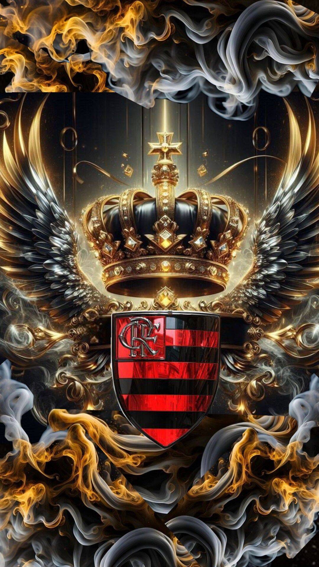 Fondo de Pantalla de Flamengo con Escudo y Corona para Celular/iPhone 4K
