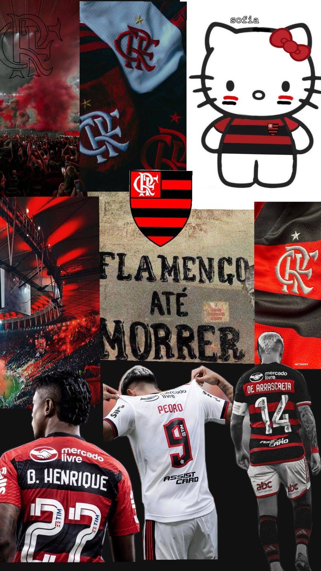 Papel de Parede do Flamengo com Hello Kitty para Celular/iPhone 4K