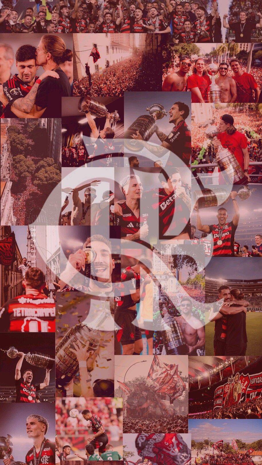 Papel de Parede do Flamengo com Colagem de Momentos para Celular/iPhone 4K
