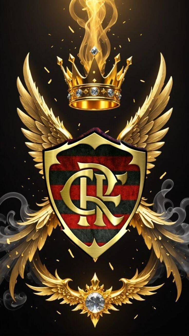 Papel de Parede do Flamengo com Escudo Dourado para Celular/iPhone 4K