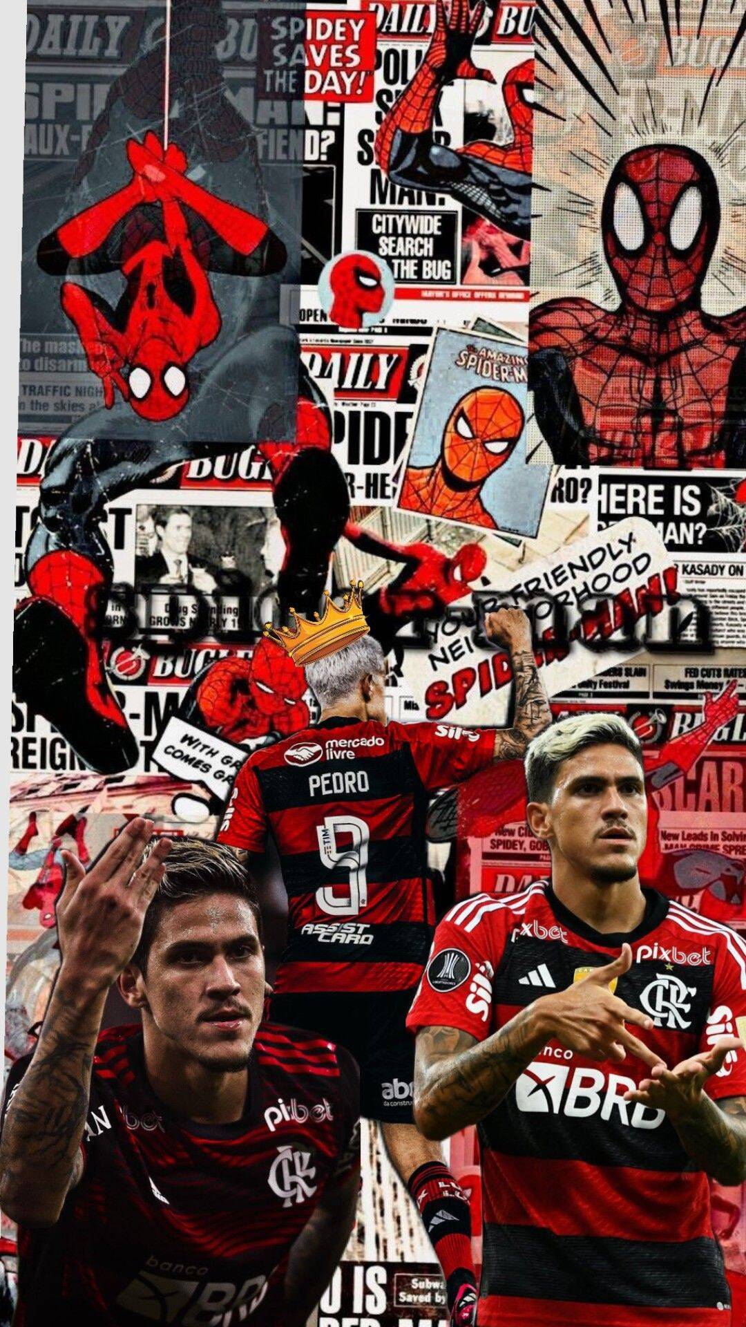 Papel de Parede do Flamengo com Spiderman para Celular/iPhone 4K