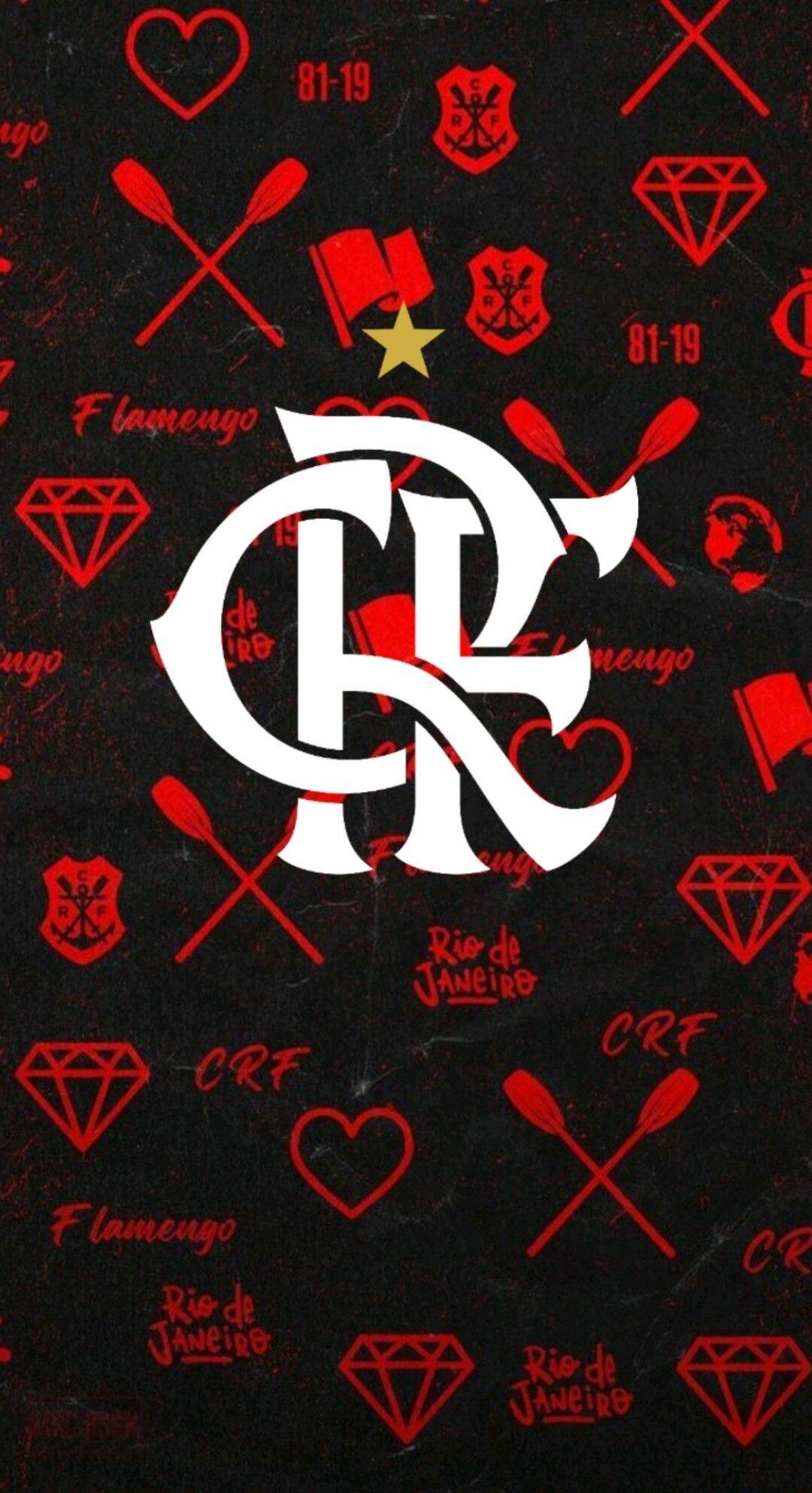 Papel de Parede do Flamengo com Logo e Elementos Gráficos para Celular/iPhone 4K