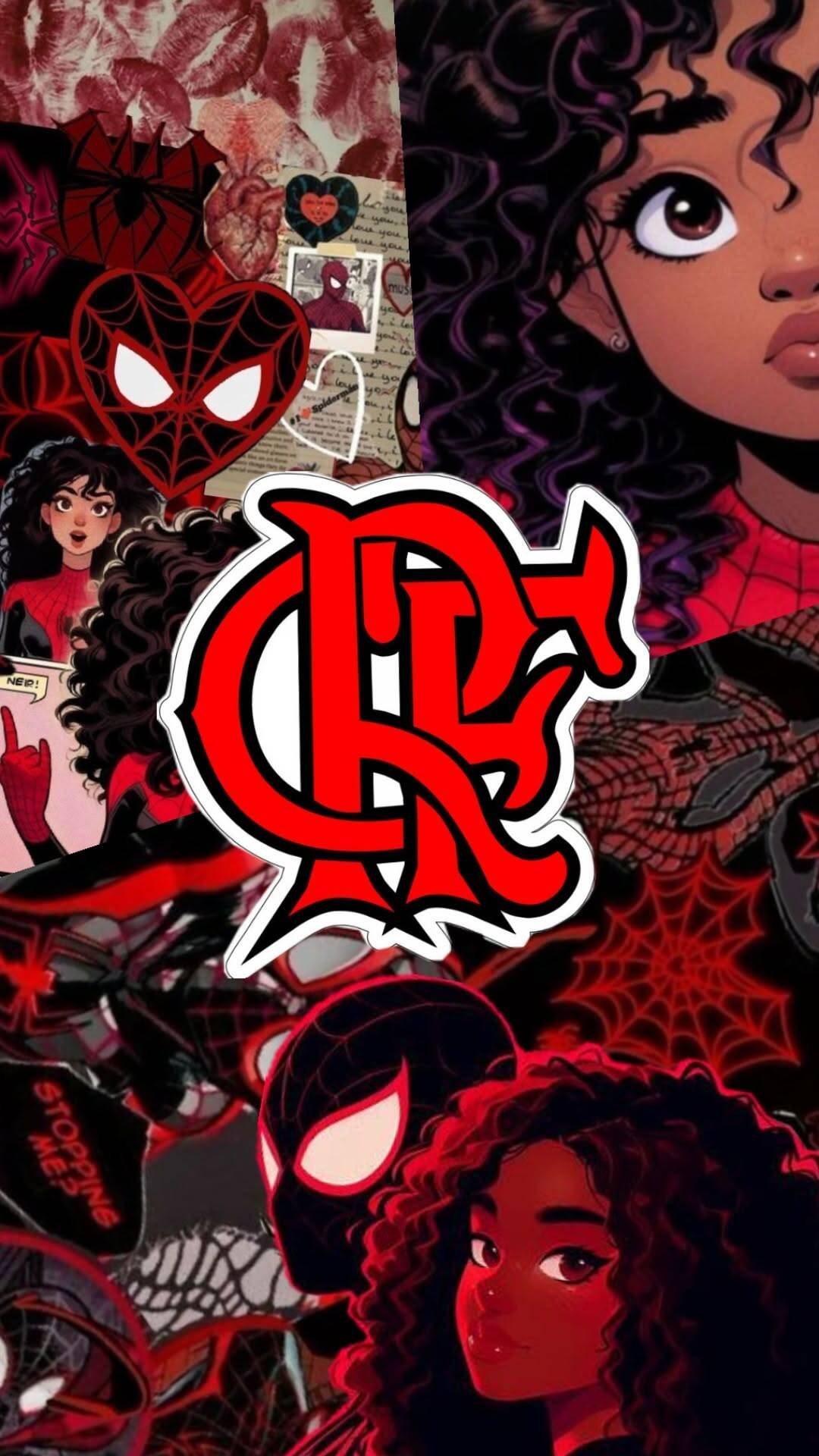Fondo de Pantalla de Flamengo con Personajes de Comic para Celular/iPhone 4K