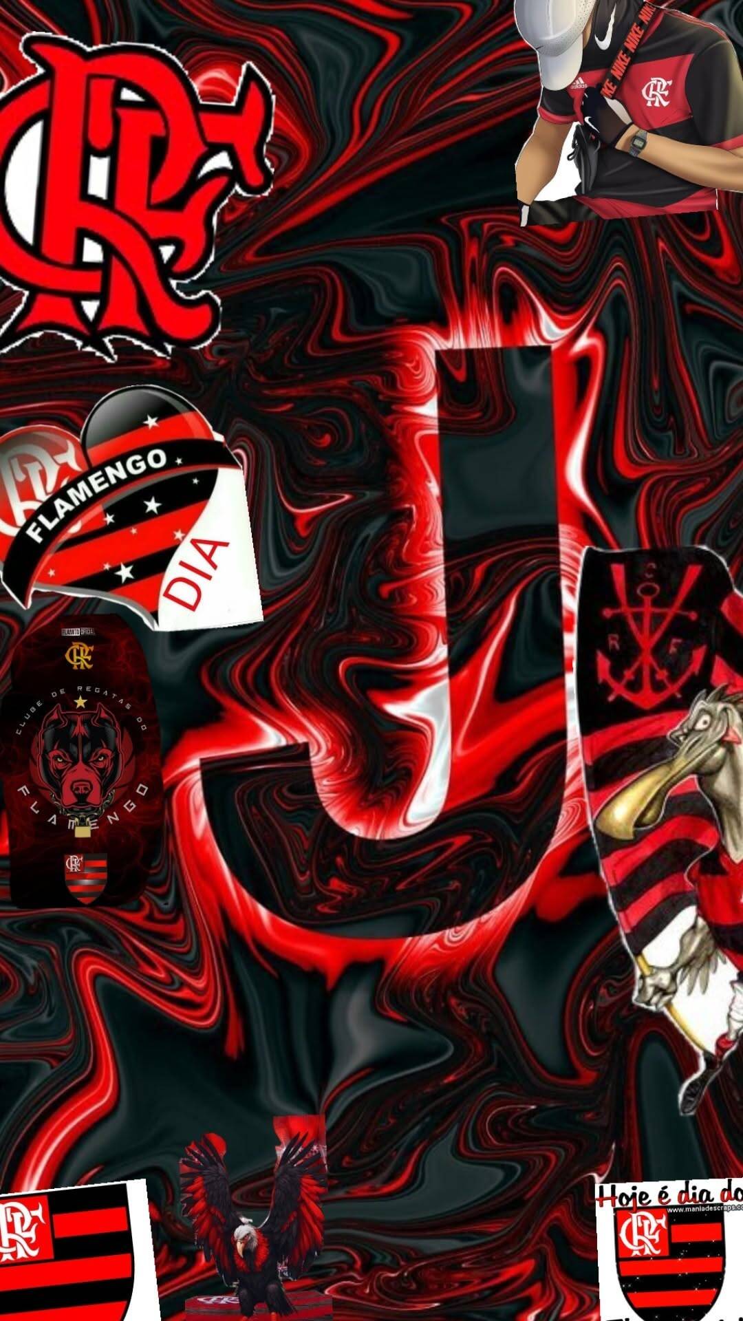 Papel de Parede do Flamengo com Efeito Abstrato para Celular/iPhone 4K