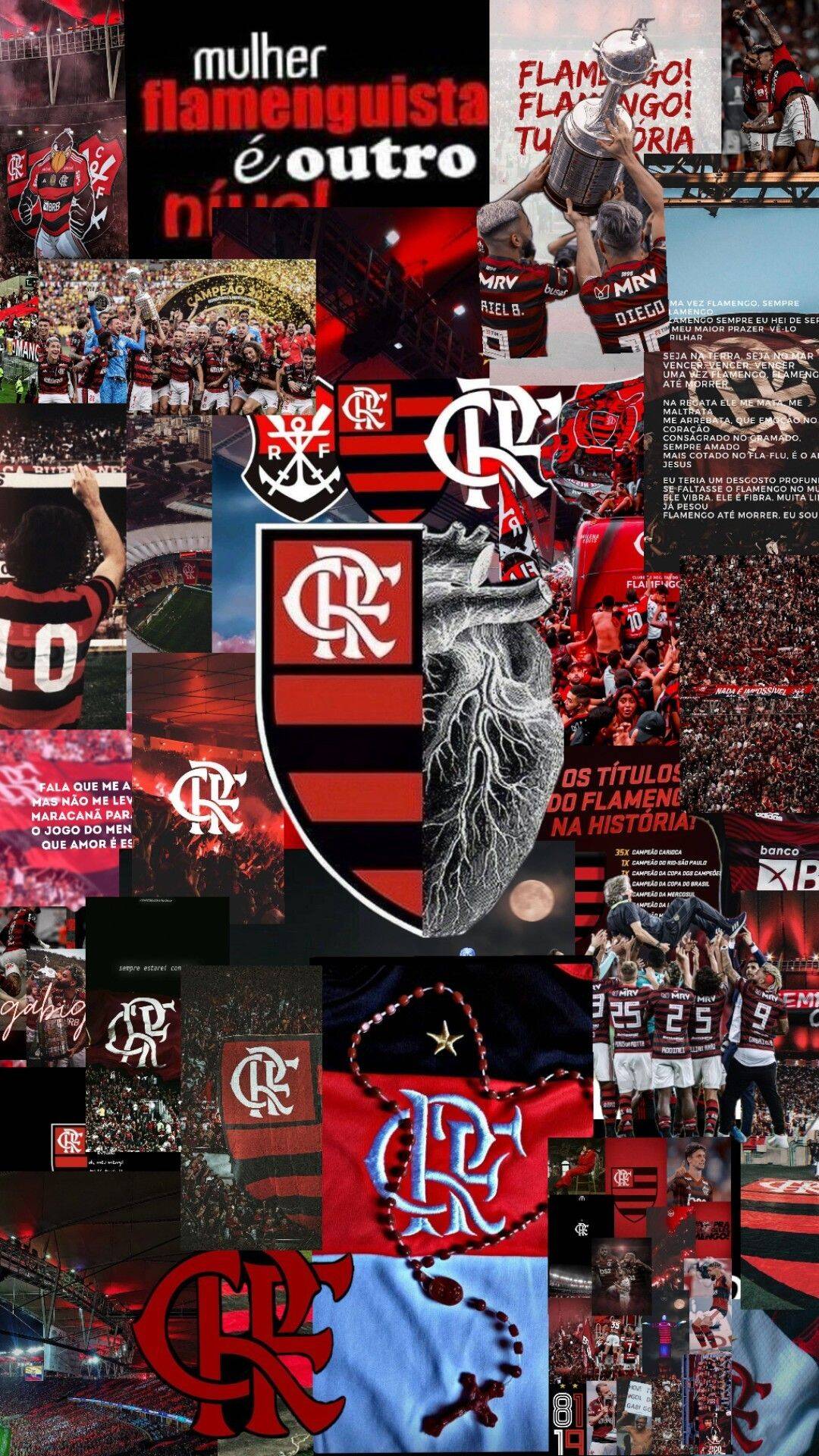 Papel de Parede do Flamengo com Torcida e Escudo para Celular/iPhone 4K