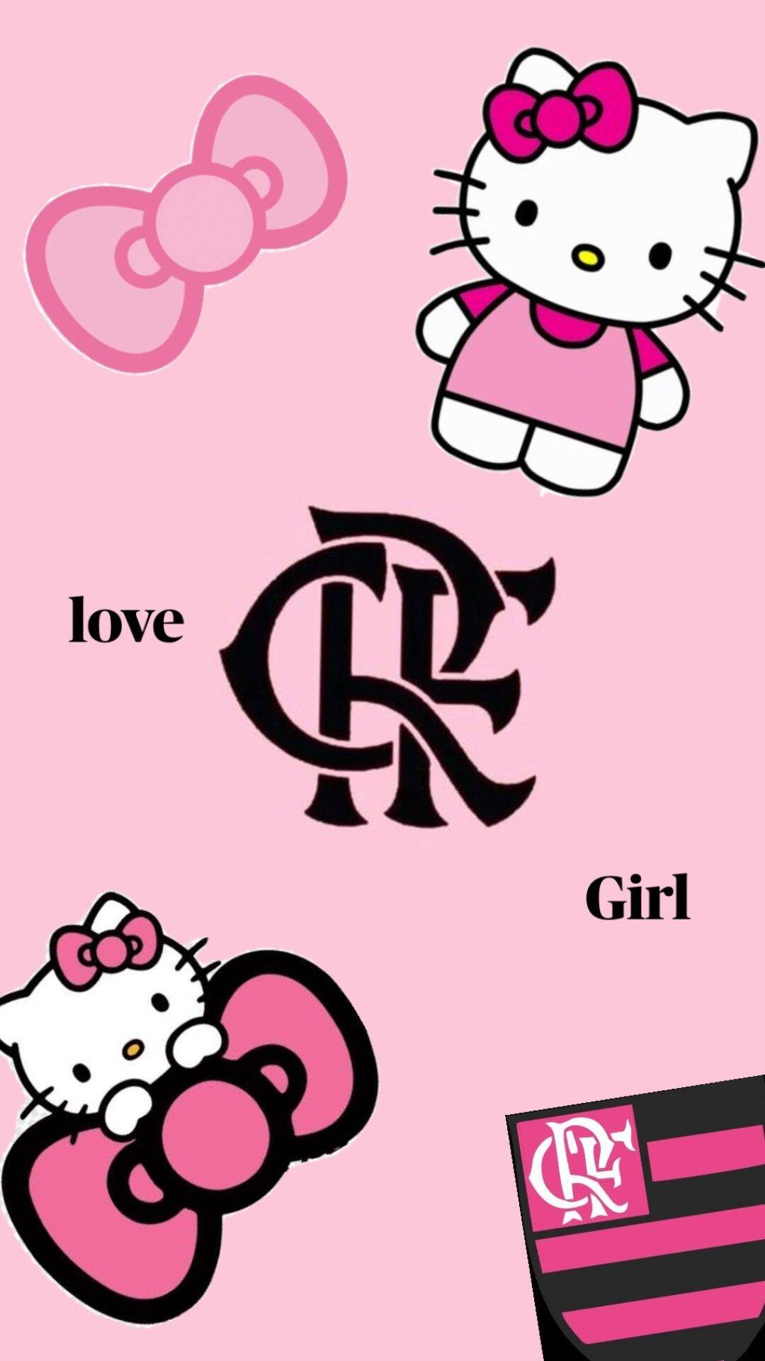 Papel de Parede do Flamengo com Hello Kitty para Celular/iPhone 4K