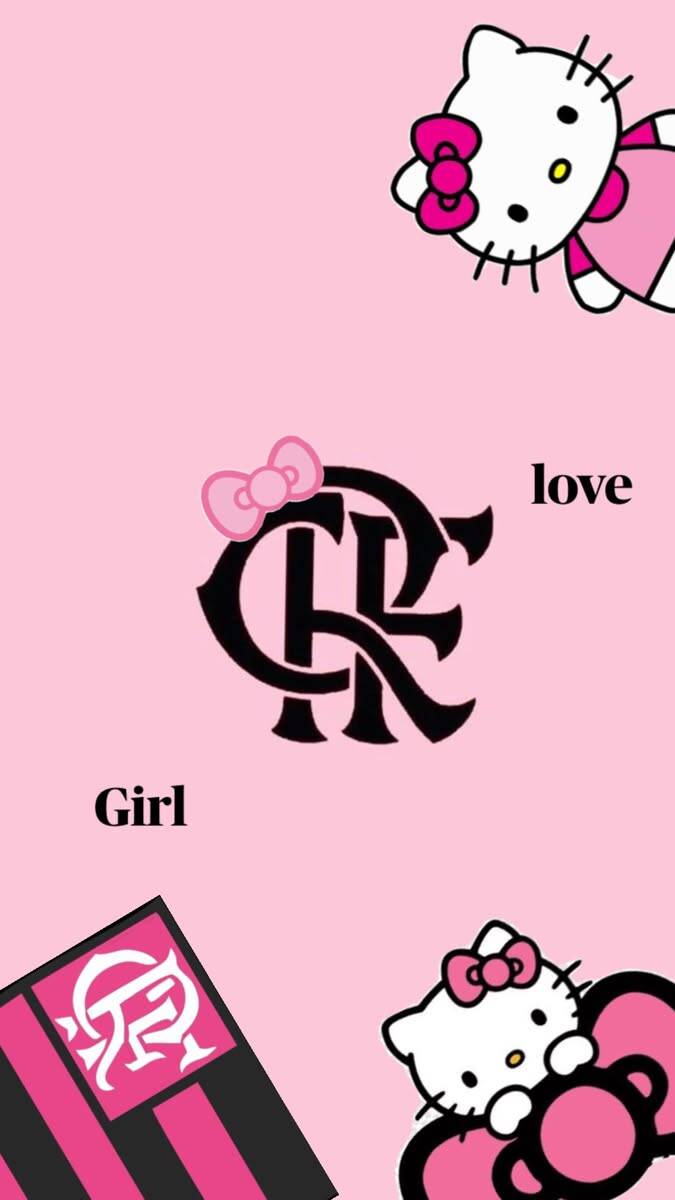 Papel de Parede do Flamengo com Hello Kitty para Celular/iPhone 4K