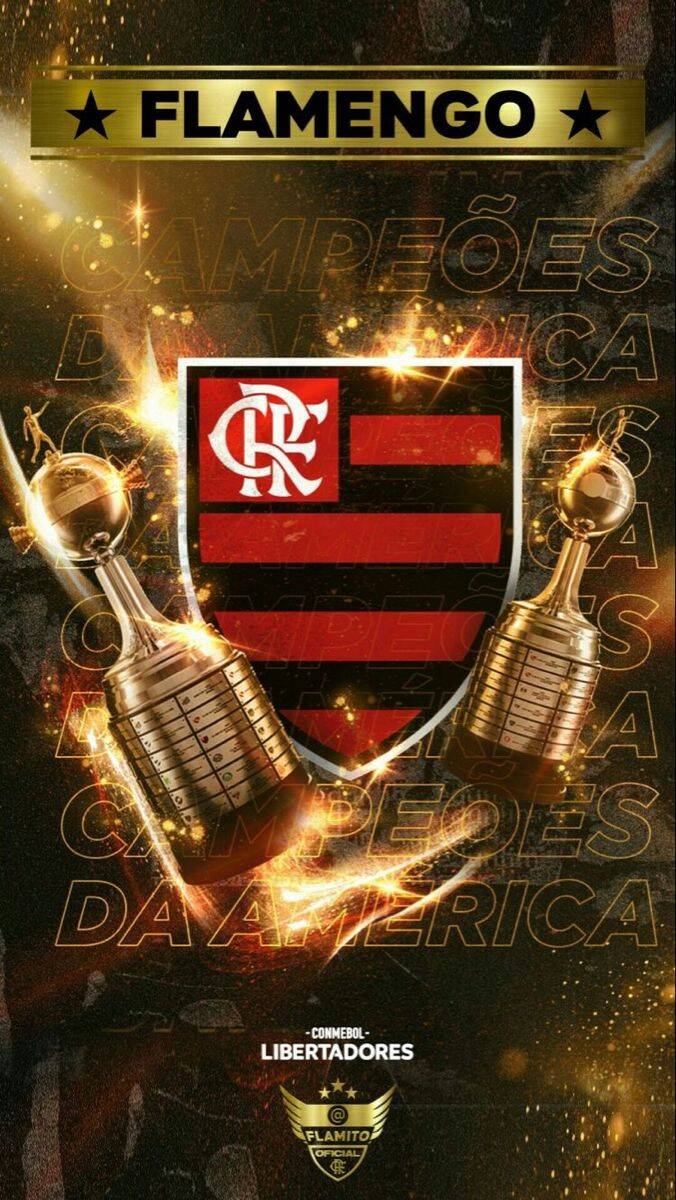 Papel de Parede do Flamengo com Escudo e Taças para Celular/iPhone 4K