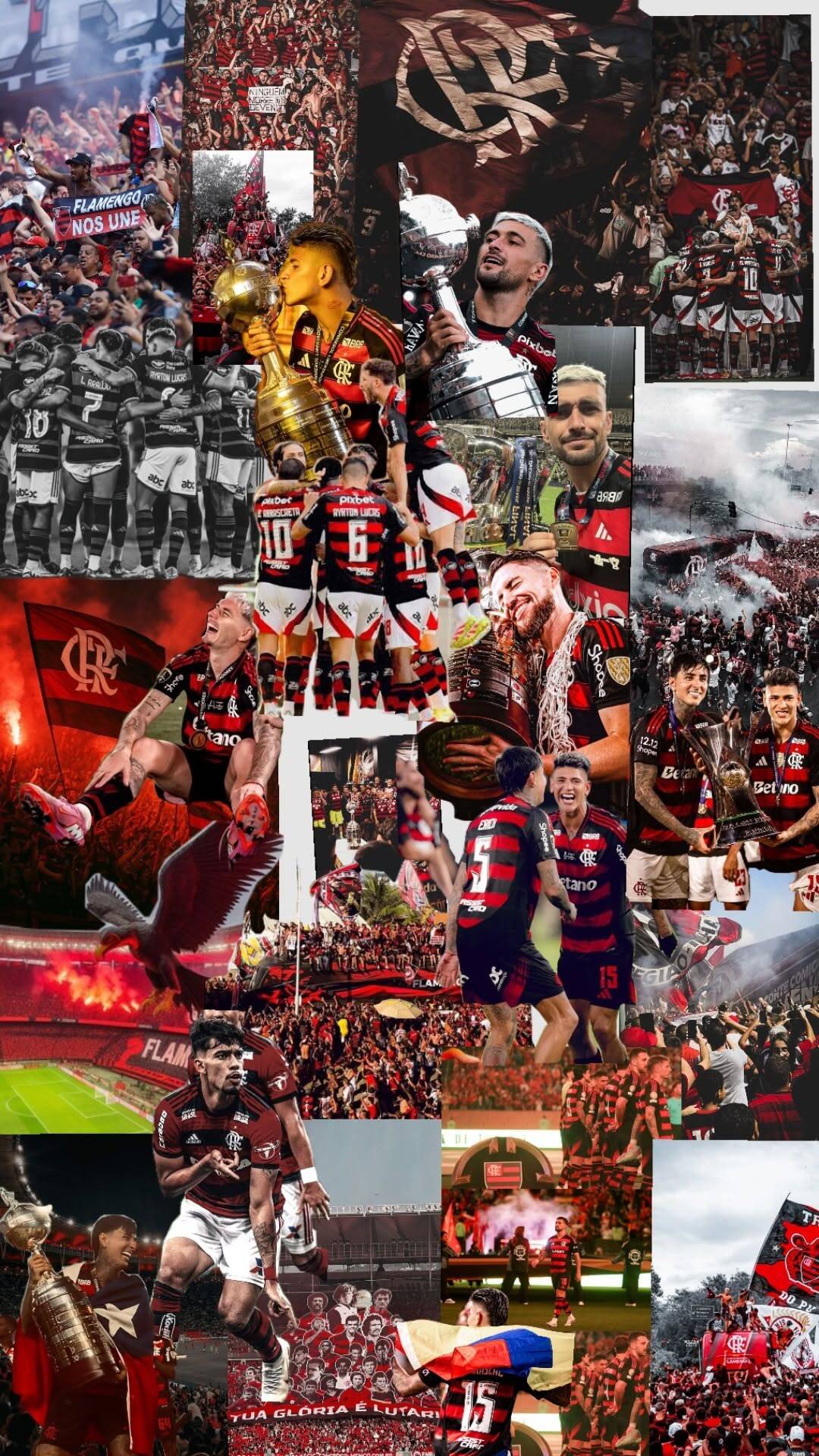Fondo de Pantalla de Flamengo con Aficionados y Jugadores para Celular/iPhone 4K