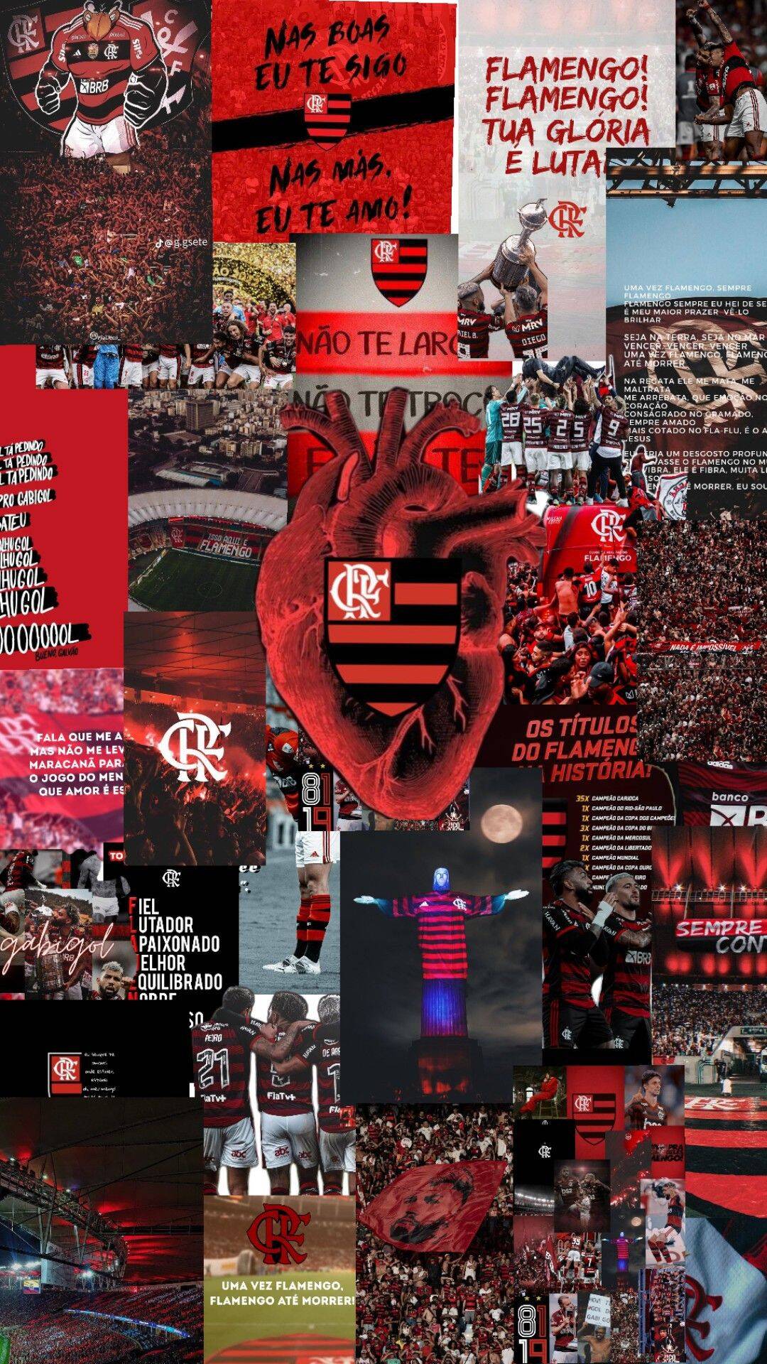 Fondo de Pantalla de Flamengo con Corazón y Aficionados para Celular/iPhone 4K