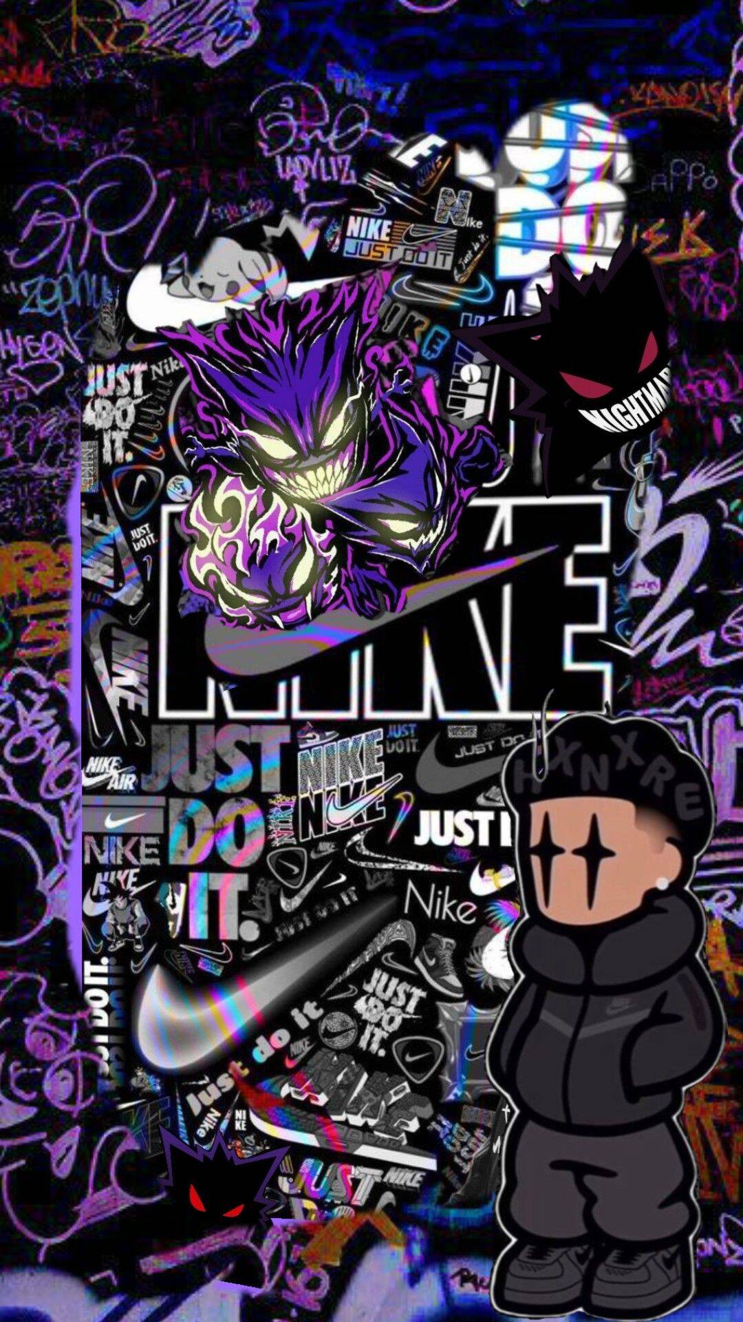 Crea un fondo de pantalla con temática de Nike estilo Graffiti para móvil/iPhone 4K