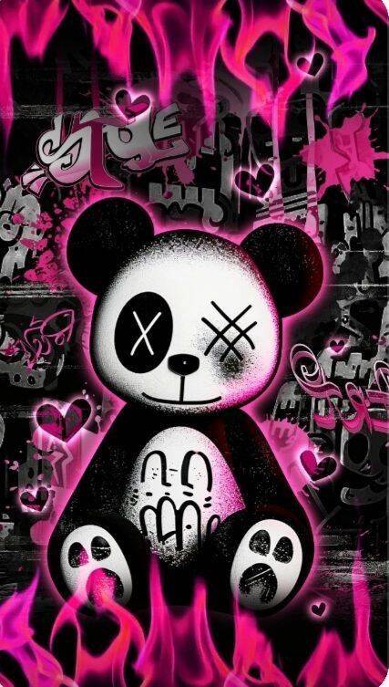 Fondo de pantalla de Cachorro de oso panda estilizado para teléfono celular/iPhone 4K