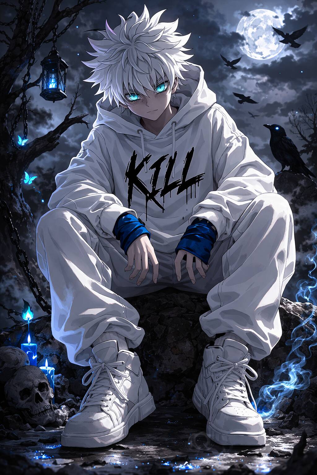 Fondo de Pantalla Anime Style Crea con Niño con Sudadera para Celular/iPhone 4K