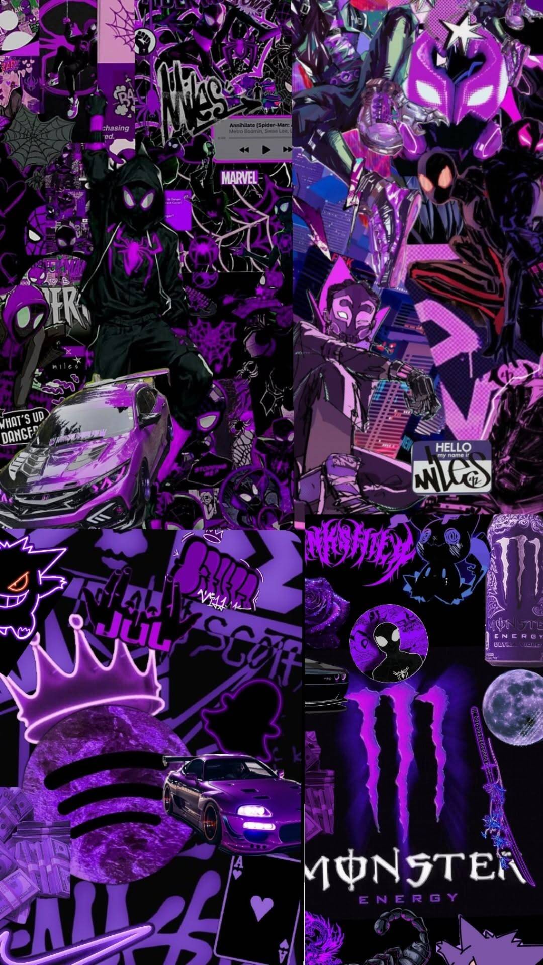 Fondo de pantalla Purple Graffiti Style Crea para teléfono celular/iPhone 4K