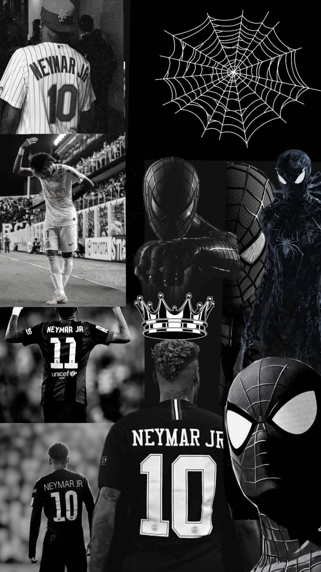Cria Fondo de Pantalla con Neymar Jr y Spider-Man para Celular/iPhone 4K